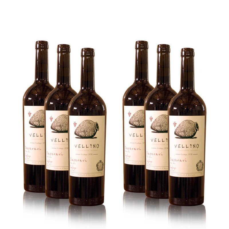 Vellino Saperavi Qvevri, Red-dry wine 2018 [6x]