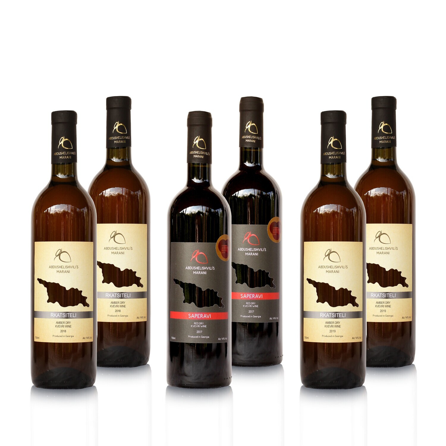 Amber and Red dry wine tasting package, Abdushelishvili [6x]