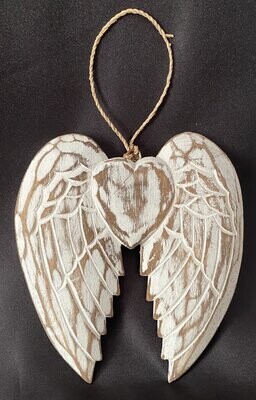 Angel Wings Heart Wall Plaque