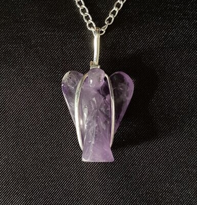Amethyst Angel Pendant and Chain