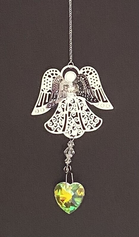 Angel Crystal Heart Window Suncatcher Prism