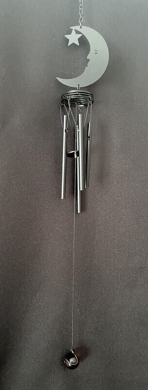 Black Crescent Moon Windchime