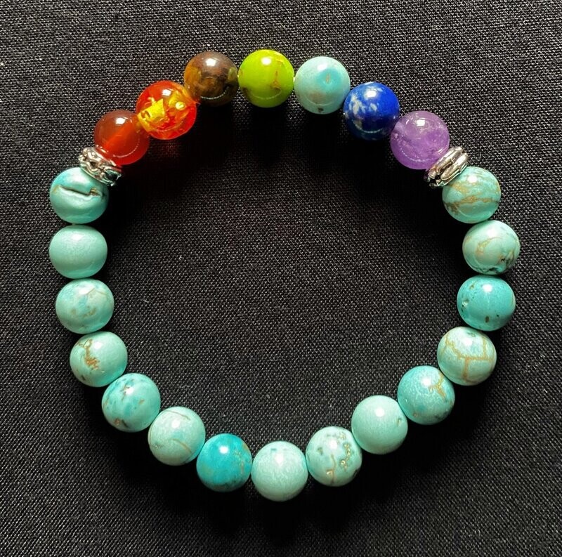 Chakra Power Bead Turquoise Bracelet