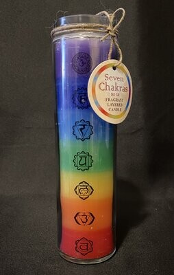Chakra Scented Rainbow Tall ​Candle (Premium)