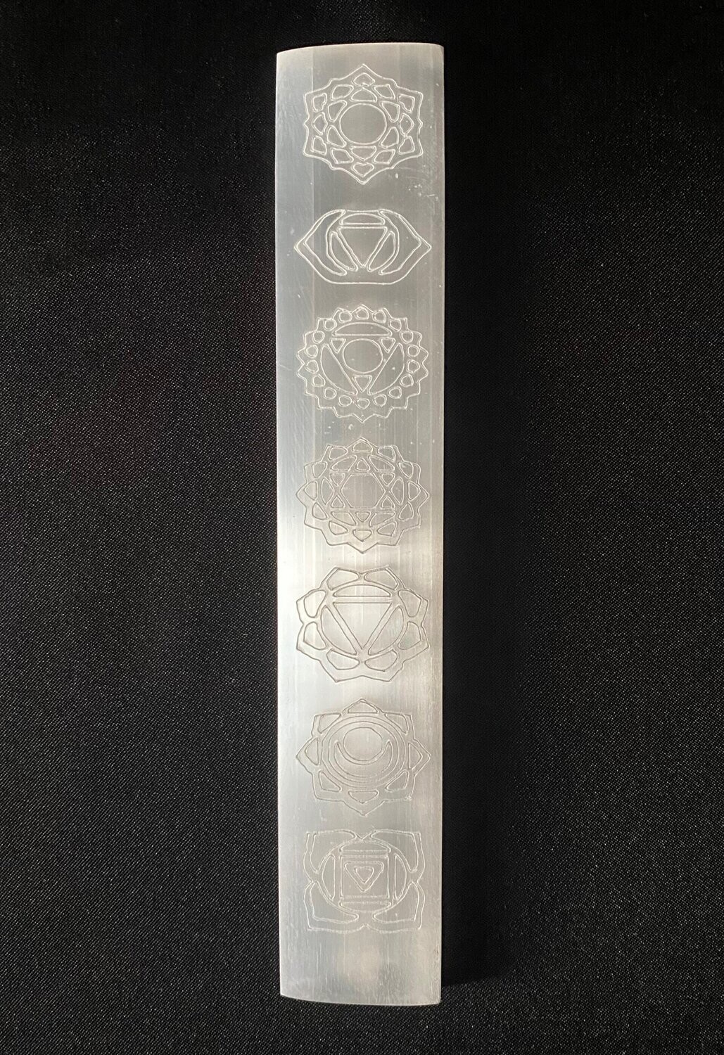 Selenite Crystal Charging Flat Bar - Chakra Design 20cm