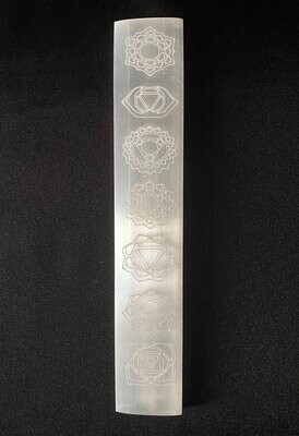 Selenite Crystal Charging Flat Bar - Chakra Design 20cm