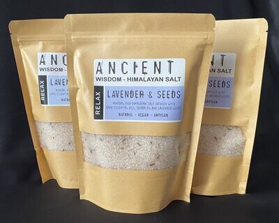 Himalayan Bath Salt Relax Aromatherapy Blend - Lavender and Seeds
