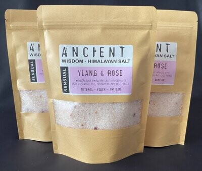 Himalayan Bath Salt Sensual Aromatherapy Blend - Ylang and Rose