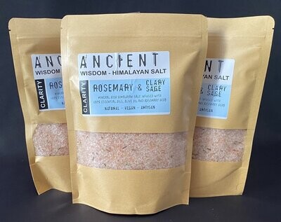 Himalayan Bath Salt Clarity Aromatherapy Blend - Rosemary and Clary Sage
