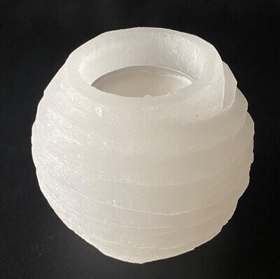 Selenite Snowball Crystal Tealight Candle Holders