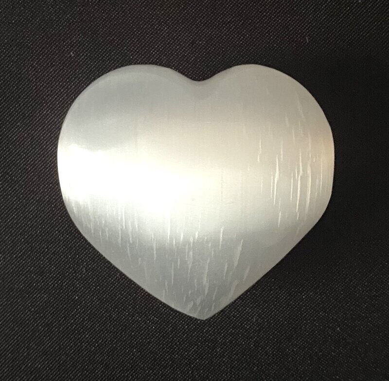 Selenite Crystal Puff Heart Stone