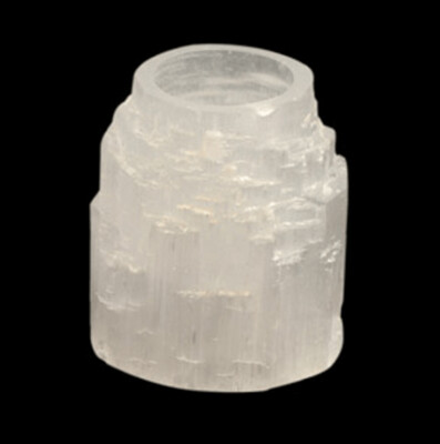 Selenite Mountain Crystal Tealight Candle Holders