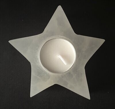 Selenite Star Crystal Tealight Candle Holder