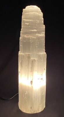 Selenite Mountain Crystal Electric Lamp - Large