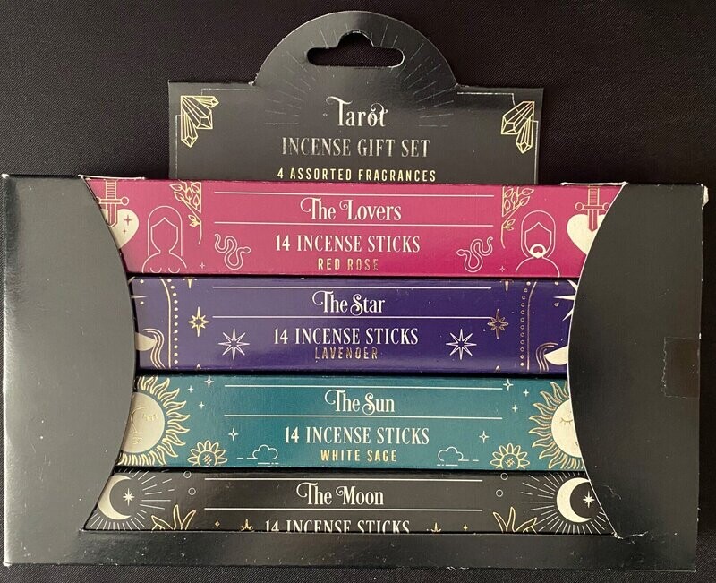 Tarot Card Set of Incense Sticks (Lovers, Star, Sun, Moon)