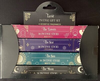 Tarot Card Set of Incense Sticks (Lovers, Star, Sun, Moon)