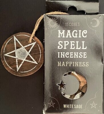 Magic Spell Incense Cones for Happiness - White Sage