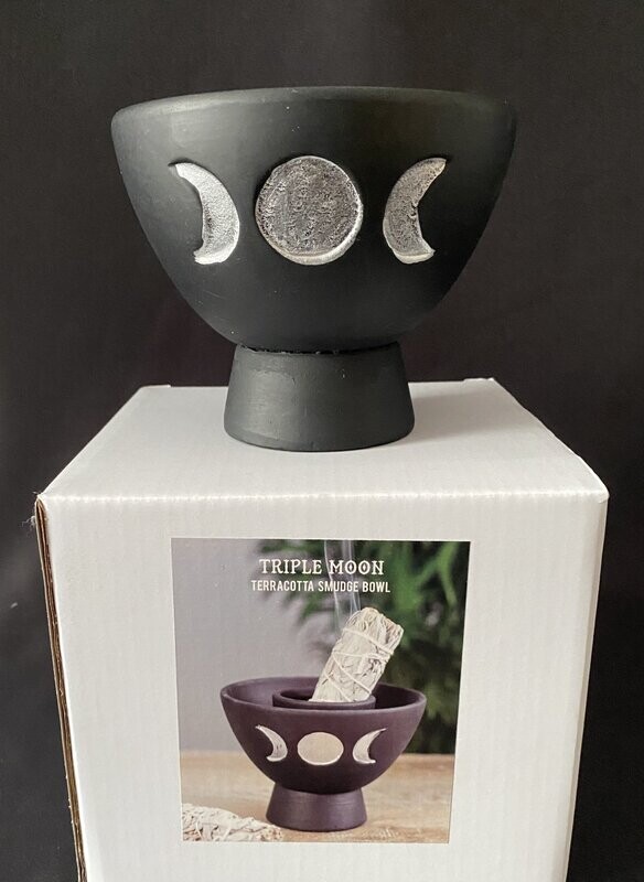 Smudging Bowl - Triple Moon design