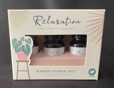 Aromatherapy Essential Oils Set 3pc - Relax, Calm, Sleep