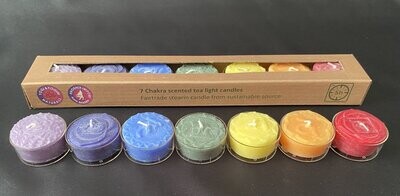 Chakra Premium Tealight Candles with Essential Oils x 7