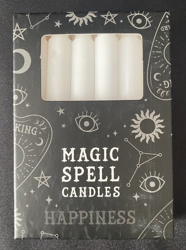 Magic Spell Candles -  Happiness White 12 pack