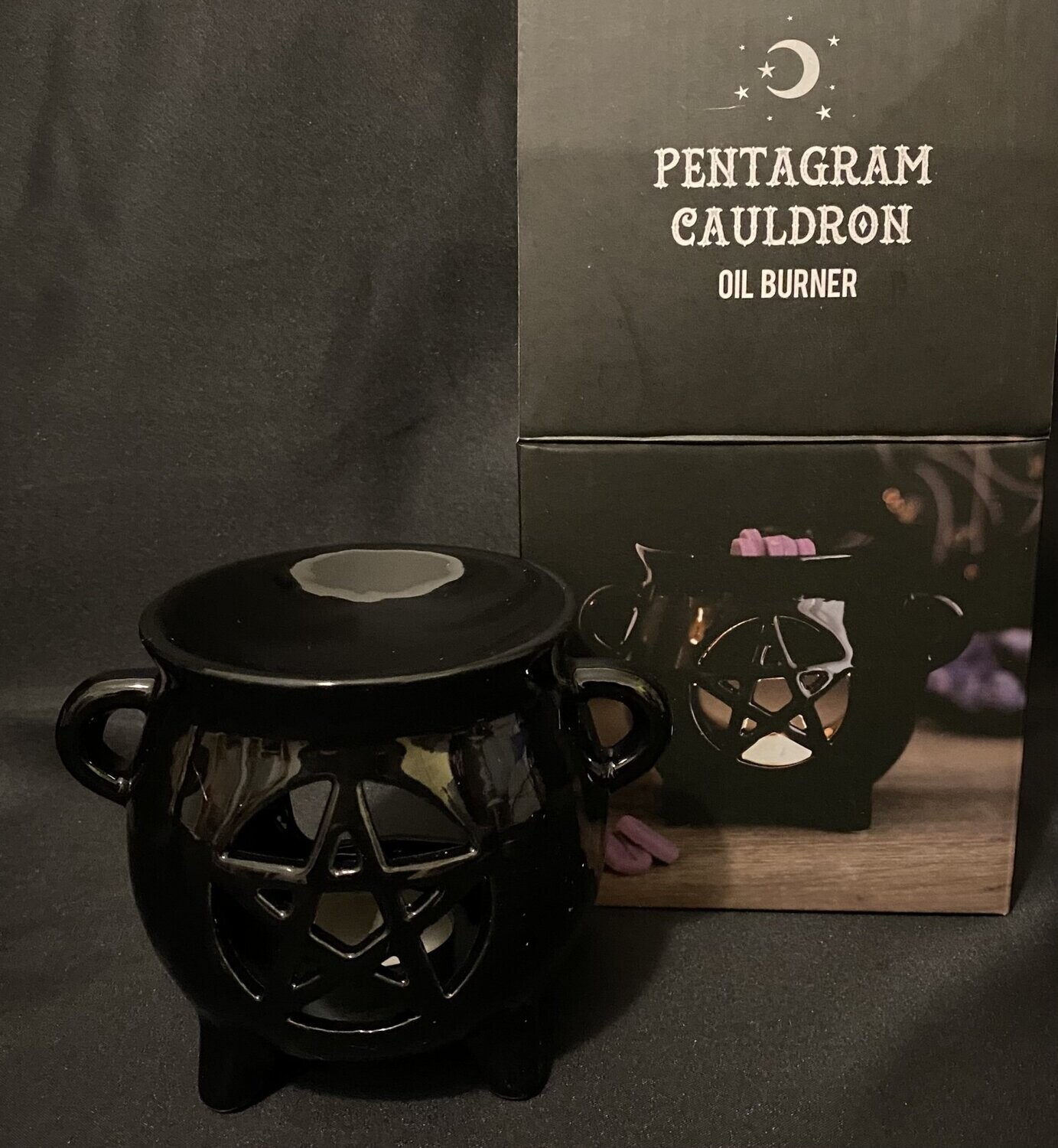 Pentagram Cauldron Ceramic Oil Burner in Box