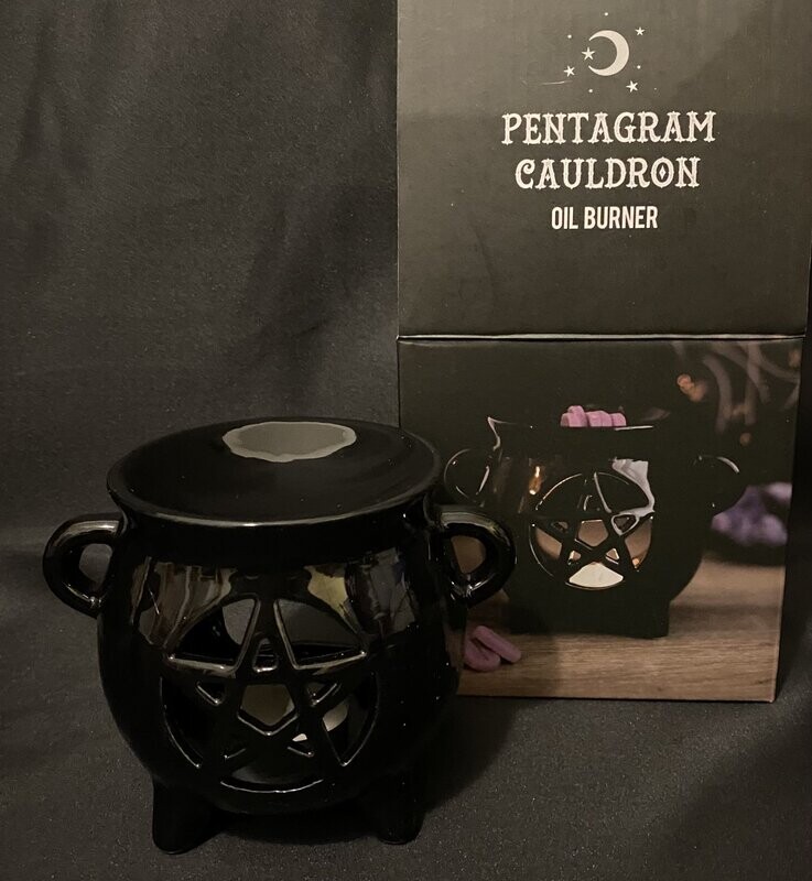 Pentagram Cauldron Ceramic Oil Burner in Box