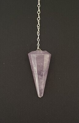 Faceted Amethyst Crystal Pendulum on Chain