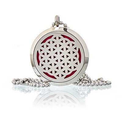 Aromatherapy Diffuser Necklace - Flower of Life Design