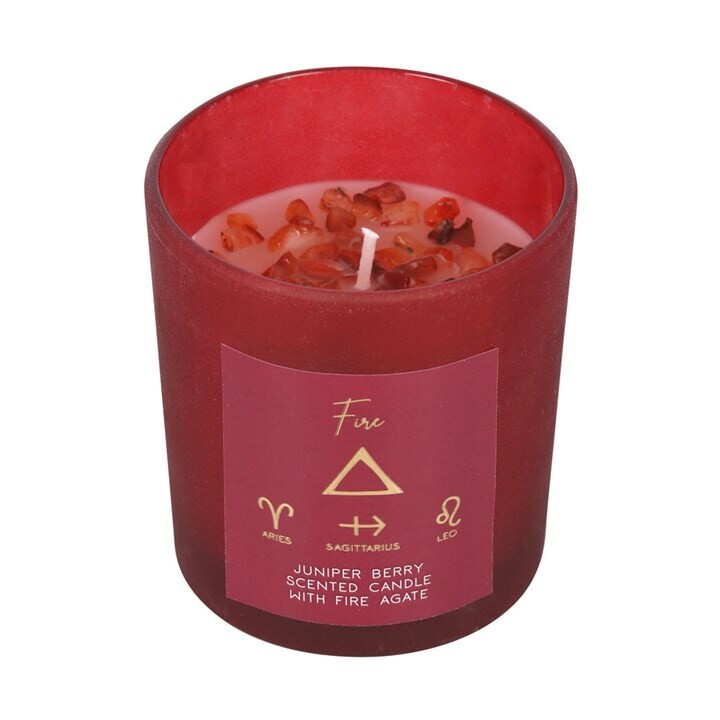 FIRE ELEMENT JUNIPER BERRY CRYSTAL CHIP CANDLE