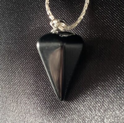 Black Obsidian Crystal Pendulum / Pendant