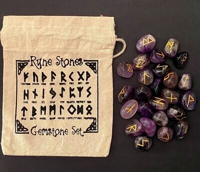 Amethyst Runes Gemstones Set