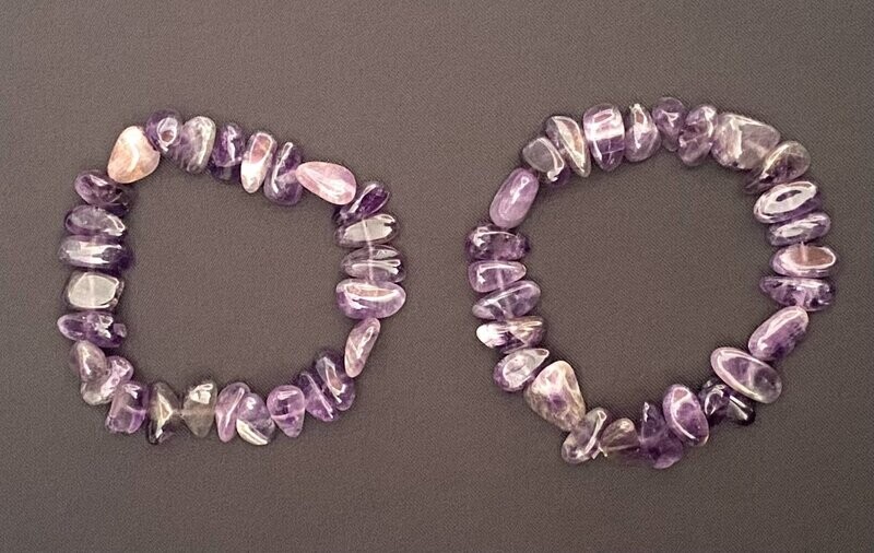 Amethyst Large Chip Bracelet