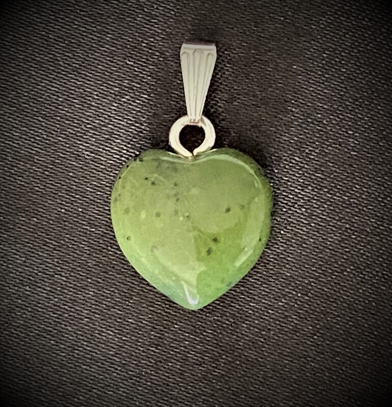 Jade Crystal Puff Heart Pendant