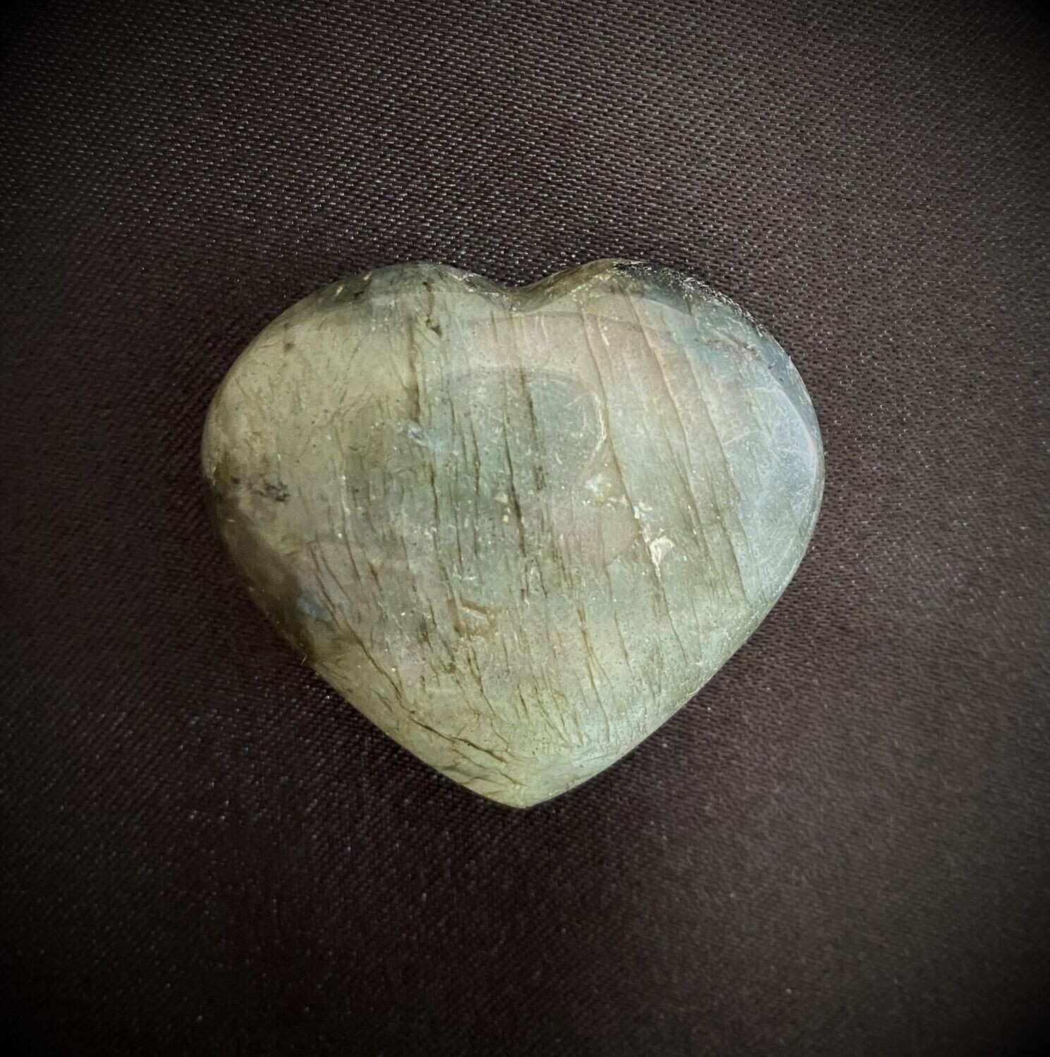 Labradorite Crystal Puff Heart Stone