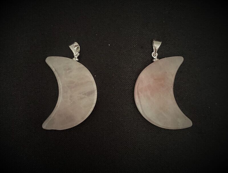 Rose Quartz Moon Pendant