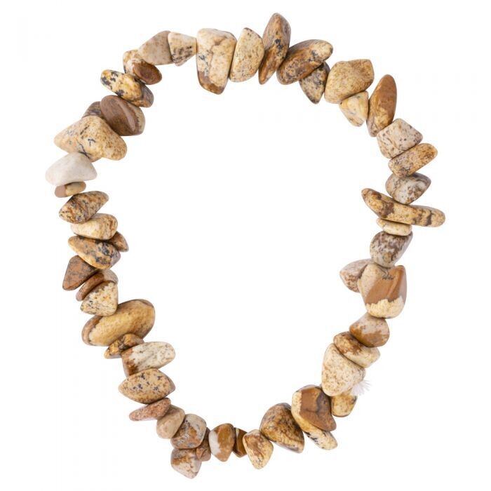 Picture Jasper Chip Bead Bracelet