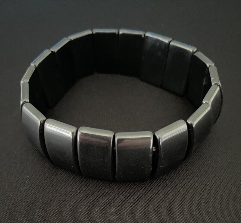 Hematite Tablet Bead Bracelet