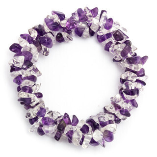 Amethyst and Quartz Chunky Chip Bracelet