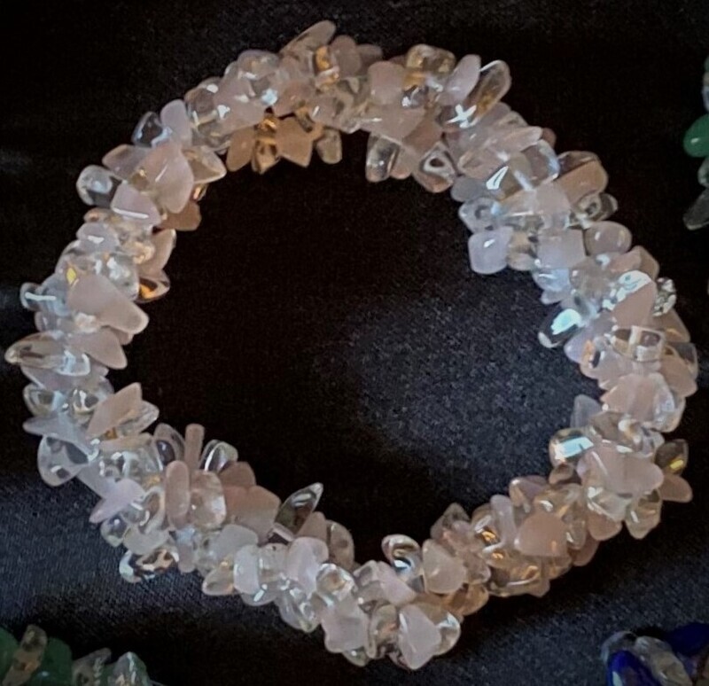 Rose Quartz and Quartz Chunky Chip Bracelet