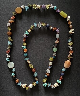 Long Boho Style Mixed Crystal Bead Necklace