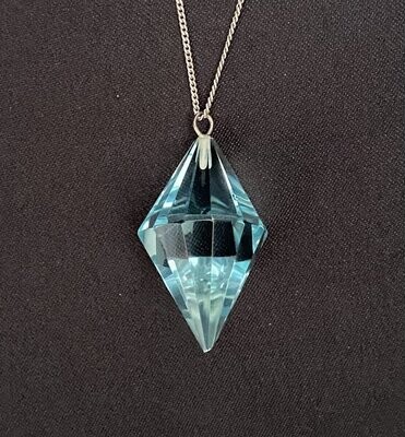 Blue Obsidian Faceted Diamond Shape Crystal Pendulum / Pendant