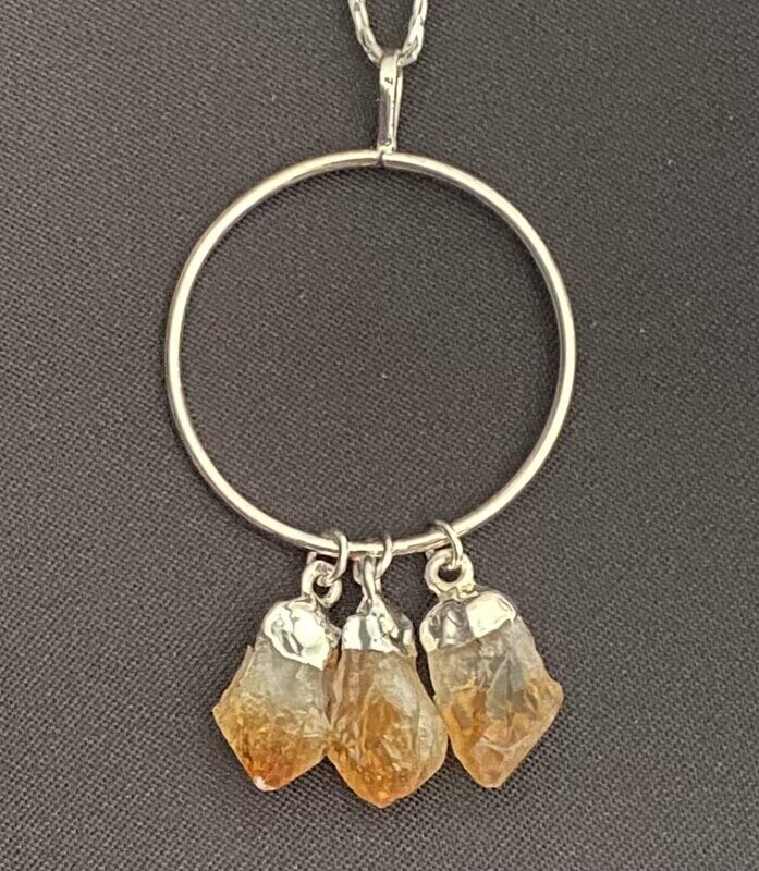 Citrine Triple Point Dangle Pendant