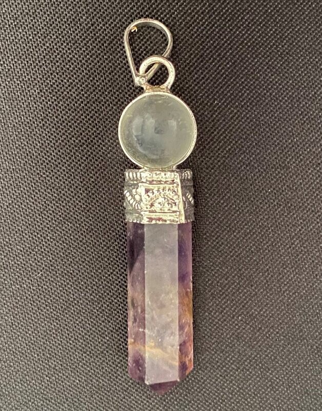 Amethyst Point and Quartz Ball Pendant / Pendulum