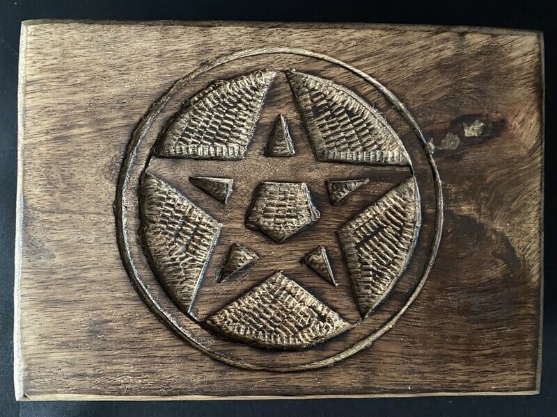 Pentagram Wooden Tarot Card or Trinket Box