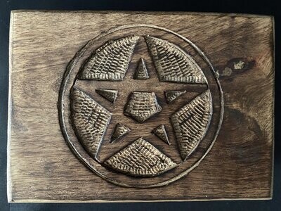 Pentagram Wooden Tarot Card or Trinket Box