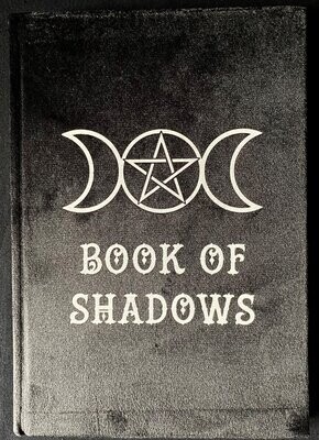 Book of Shadows Triple Moon Design, Velvet Covered, A5 Note Book