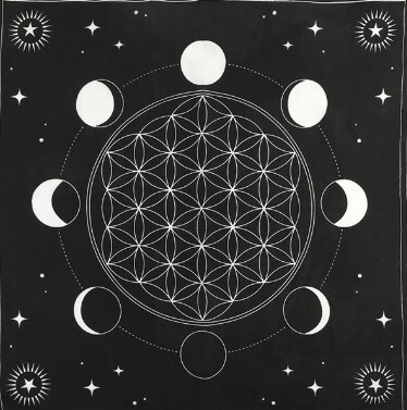 Moon Phase Grid Altar Cloth