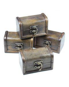 Treasure Chest: Small Wooden Box with 10 Crystals