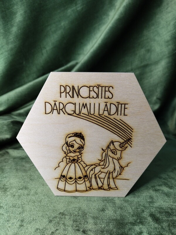 Vidēja sešstūra kaste &quot;Princesītes dārgumu lādīte&quot;